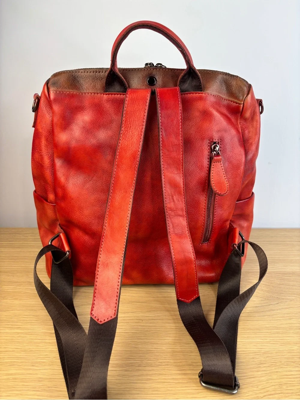 Yukon Full Grain Rich Red Rustic Brown Backpack LIKE NEW!!